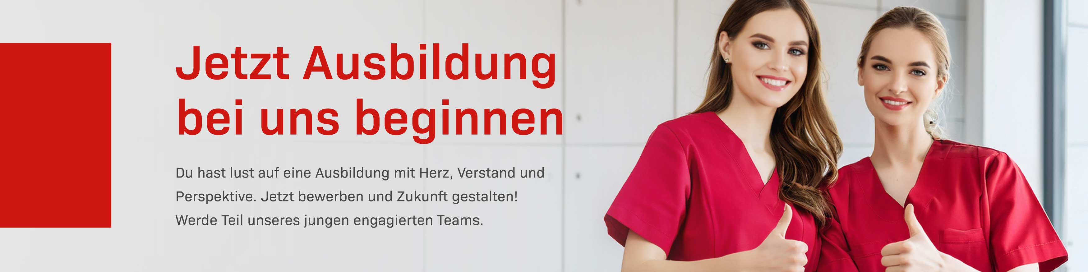 Banner: Jetzt Ausbildung bei uns beginnen